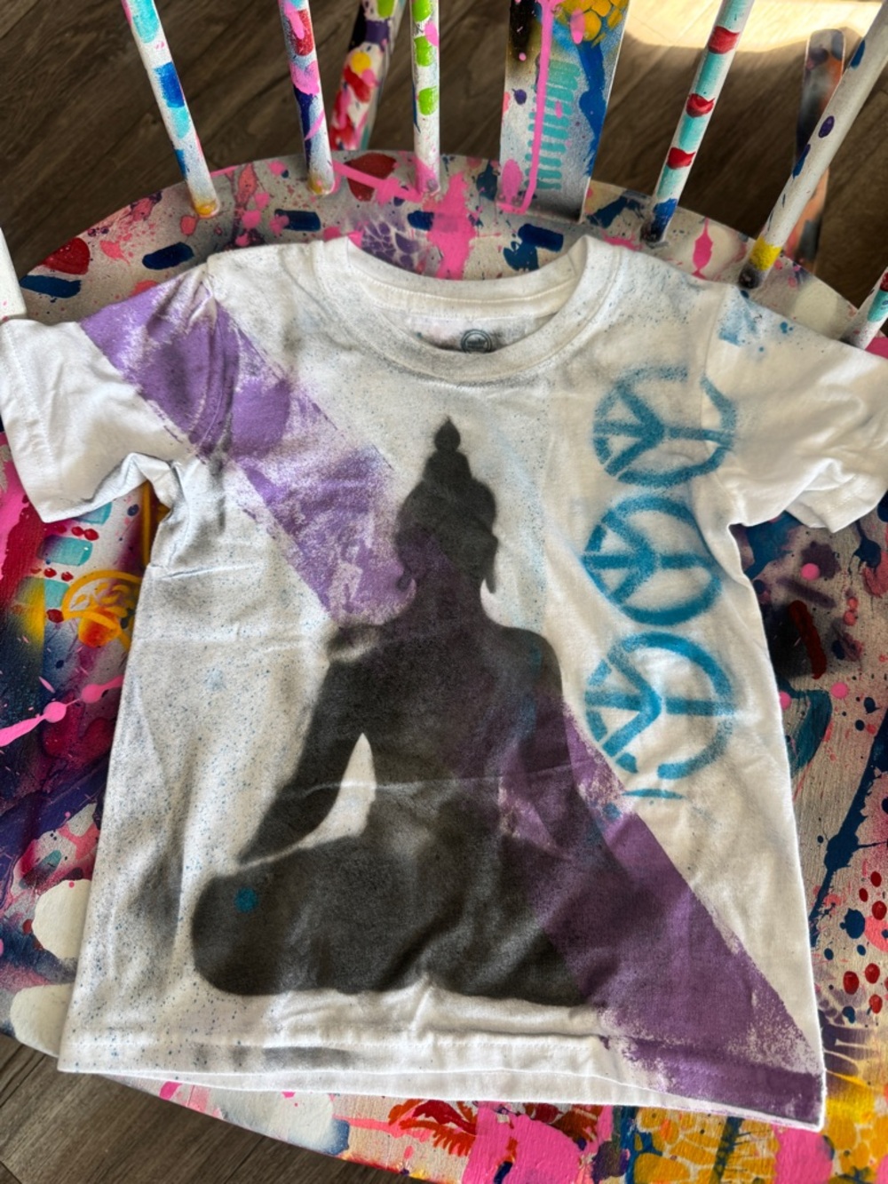 Set of 5 Custom Hand Painted Toddler Tees 2T/3T Boho Artsy
